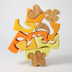 Puzle de madera y set de construcción Símbolos amarillo - Grimm's