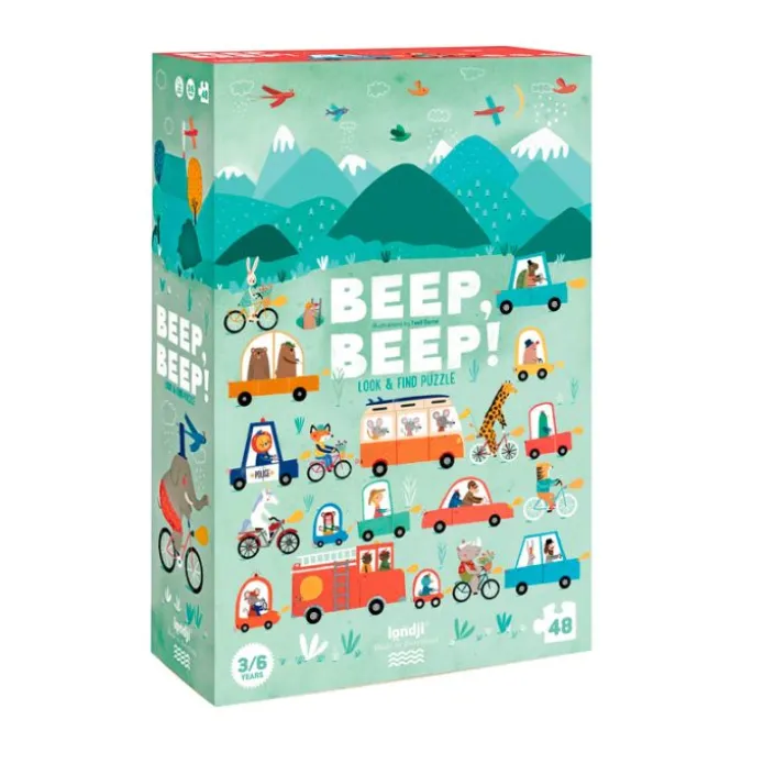 Puzle de observación vehículos Beep, beep! 48 piezas - Londji