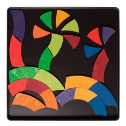 Puzle magnético de madera círculo de colores - Grimm's
