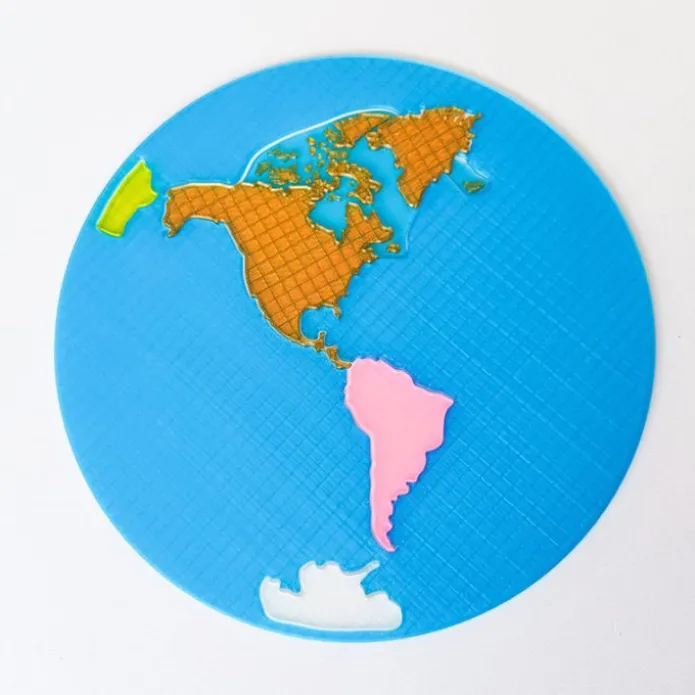 Puzle mapa del mundo planisferio translúcido - Sumando Momentos