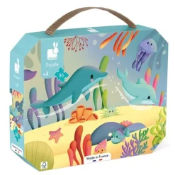 Puzle panorámico Animales marinos 36 piezas - Janod