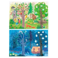 Puzle reversible noche y día Night & Day in the Forest 100 piezas - Londji