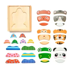 Puzles de madera combinables animales (6) - Kidoki Kikkerland