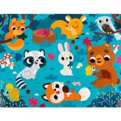 Puzle táctil con texturas Animales del bosque 20 piezas - Janod