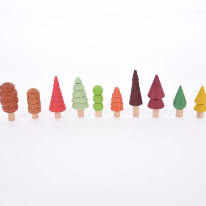 Árboles de madera de colores (10) - TickiT