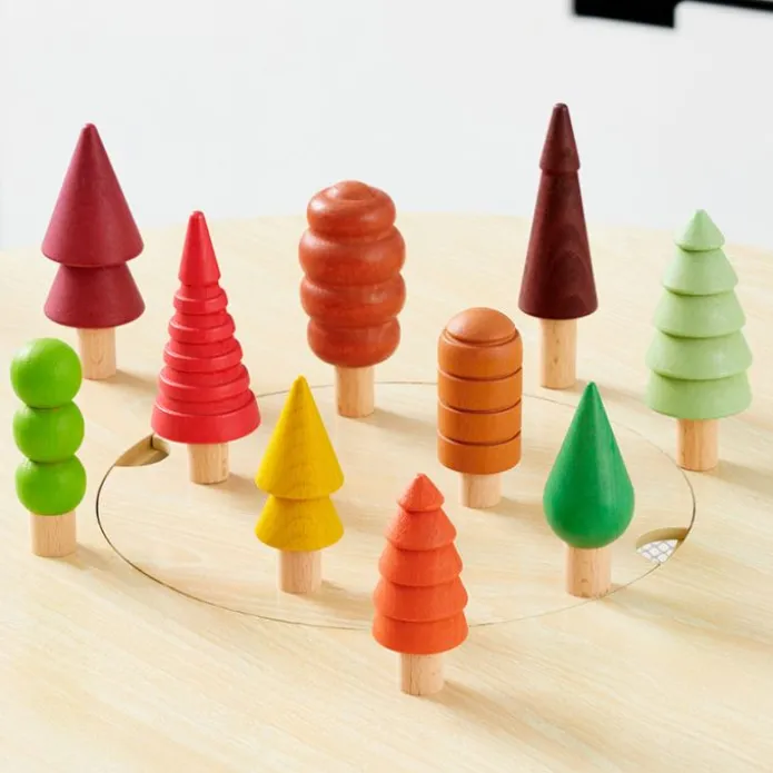 Árboles de madera de colores (10) - TickiT