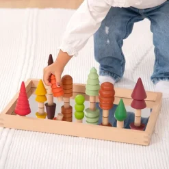 Árboles de madera de colores (10) - TickiT