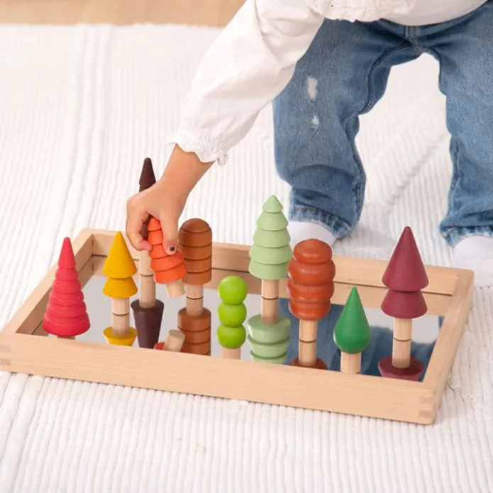 Árboles de madera de colores (10) - TickiT