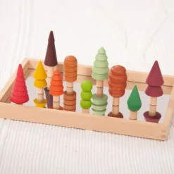 Árboles de madera de colores (10) - TickiT
