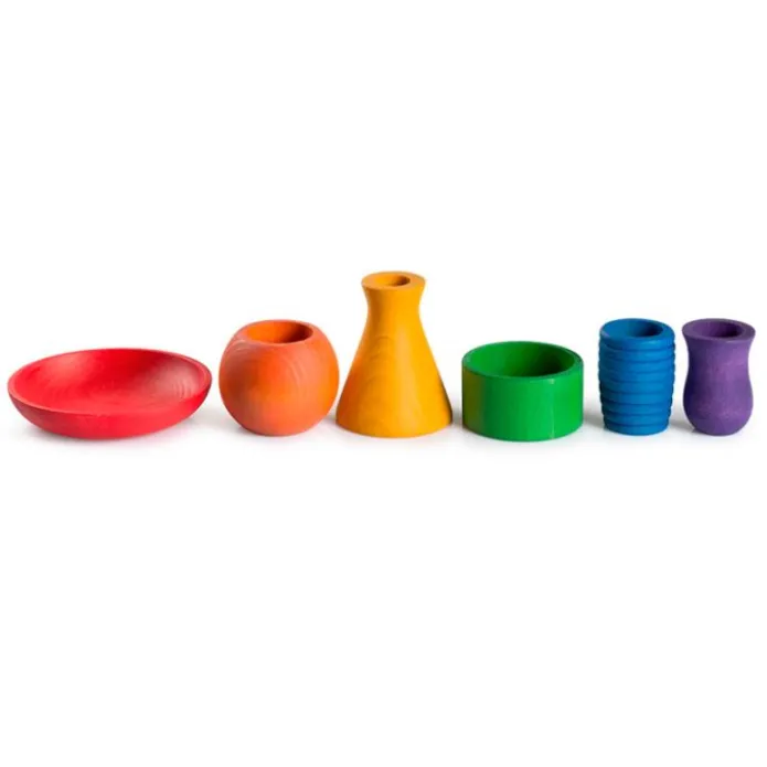 Recipientes de madera de colores Pots (6) - Grapat