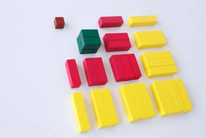 Regletas de madera de colores - Montessori