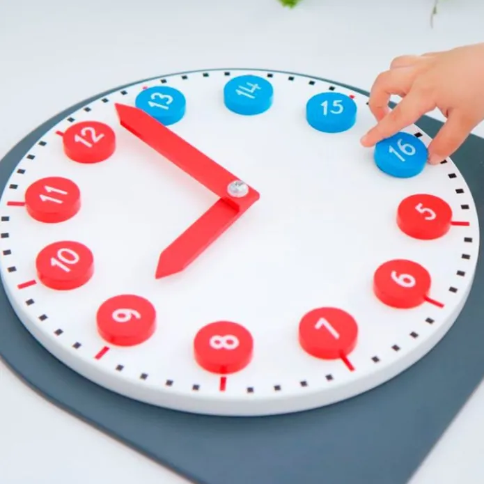 Reloj de madera con manillas móviles - Montessori