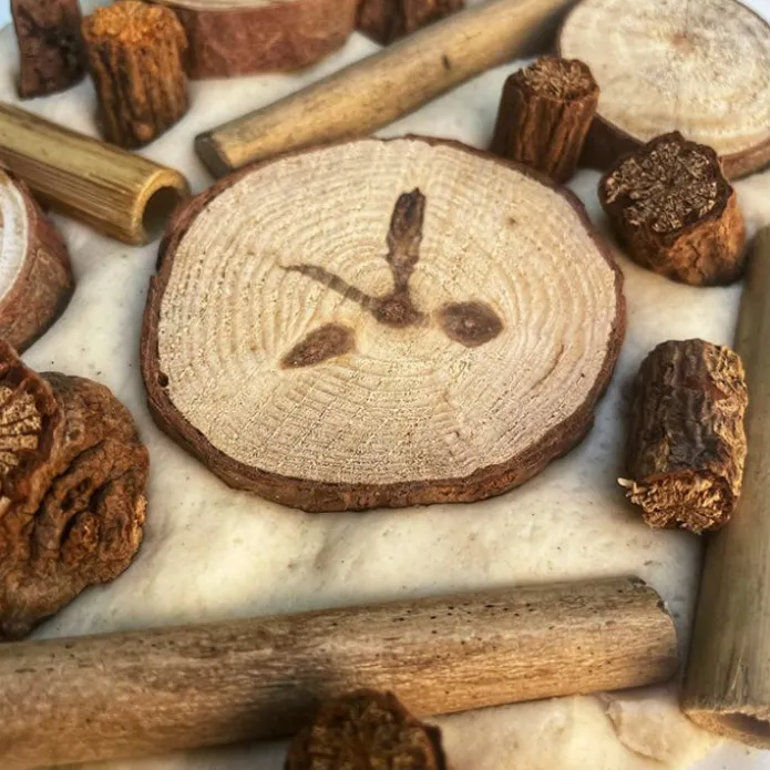 Rodajas pequeñas de madera de ratán 2 cm 250 g - Deukaliptus