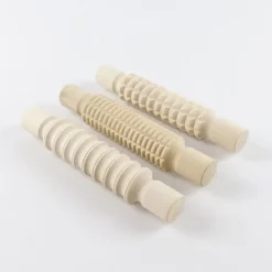 Rodillos de madera con texturas para plastilina y arena (3) - Deukaliptus