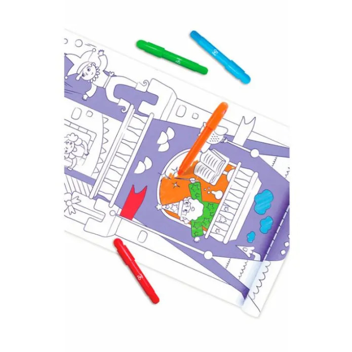 Rollo de papel para colorear 5 metros Castillos - Hape