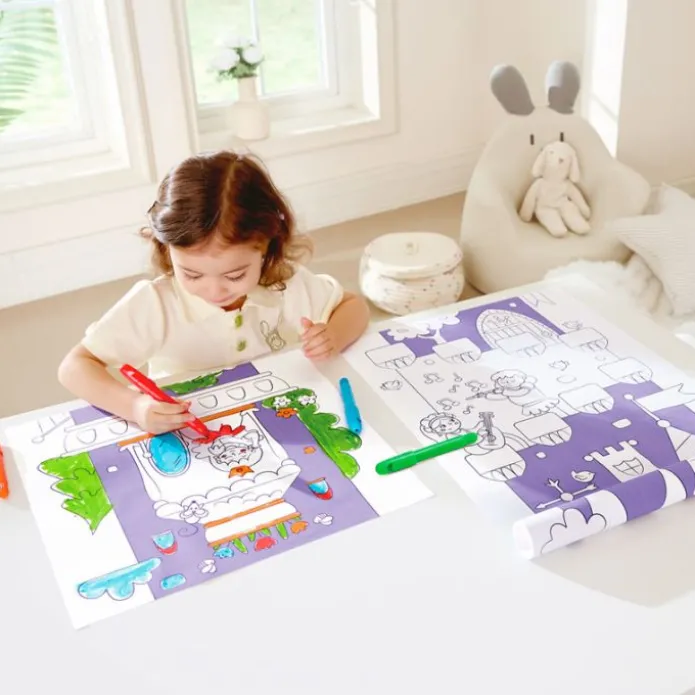 Rollo de papel para colorear 5 metros Castillos - Hape