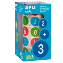 Rollo de 900 pegatinas Gomets Letras mayúsculas - Apli