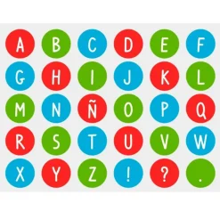 Rollo de 900 pegatinas Gomets Letras mayúsculas - Apli