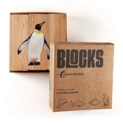Rompecabezas 3 bloques de madera Animales marinos - Nowordbooks