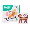 Rompecabezas con 4 cubos magnéticos Animales salvajes Ima Cube Baby - Braintoys