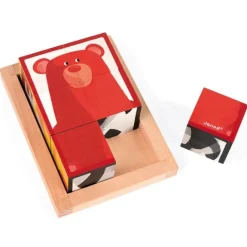 Rompecabezas de 6 cubos de madera Animales - Janod