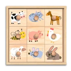 Sellos de madera animales granja y almohadilla tinta (9) - Crealign