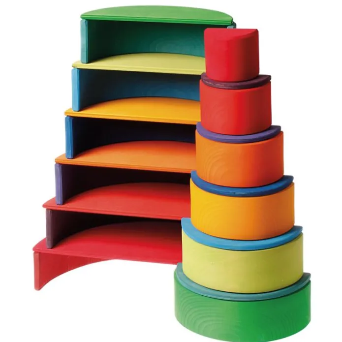 Semicírculos de madera colores arcoíris (11) - Grimm's