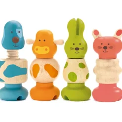 Set 4 animales de madera atornillados - Djeco