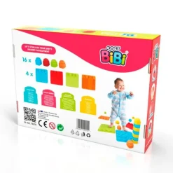 Set 4 baldosas y 16 piezas sensoriales texturizadas - Soft BiBi