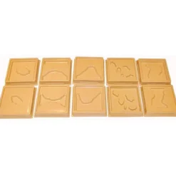 Set 10 bandejas con accidentes geográficos - Montessori