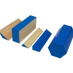 Set 5 bloques de madera azules divididos - Montessori