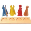 Set 4 bolos de madera fracciones con bandeja - Montessori