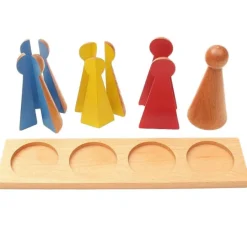 Set 4 bolos de madera fracciones con bandeja - Montessori