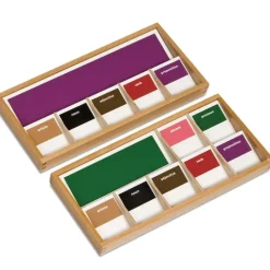 Set 8 cajas de madera de haya gramaticales inglés - Montessori