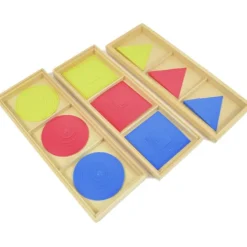 Set 3 cajas de madera para geometría ornamental - Montessori