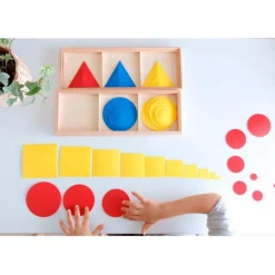 Set 3 cajas de madera para geometría ornamental - Montessori