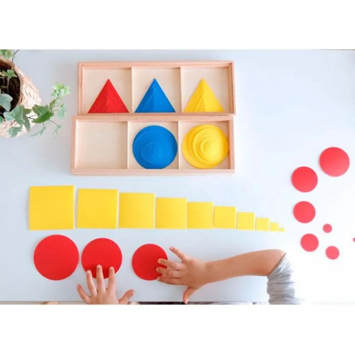Set 3 cajas de madera para geometría ornamental - Montessori