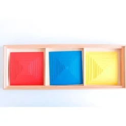 Set 3 cajas de madera para geometría ornamental - Montessori