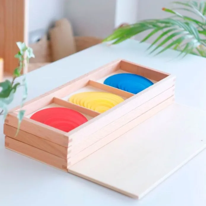Set 3 cajas de madera para geometría ornamental - Montessori