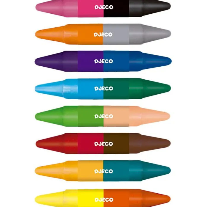 Set 8 ceras doble punta con 16 colores - Djeco