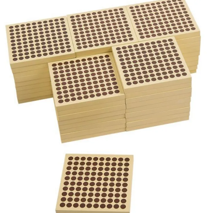 Set 45 cuadrados de madera de 100 - Montessori