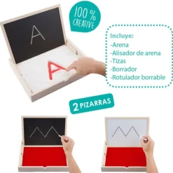 Set de bandeja y pizarra de madera multisensorial de pre-escritura - Akros