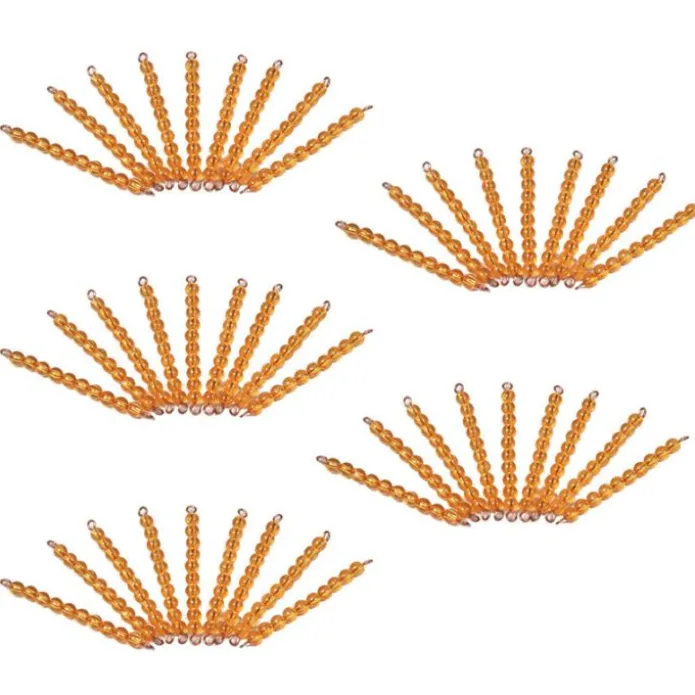 Set de 45 barras de 10 perlas doradas - Montessori
