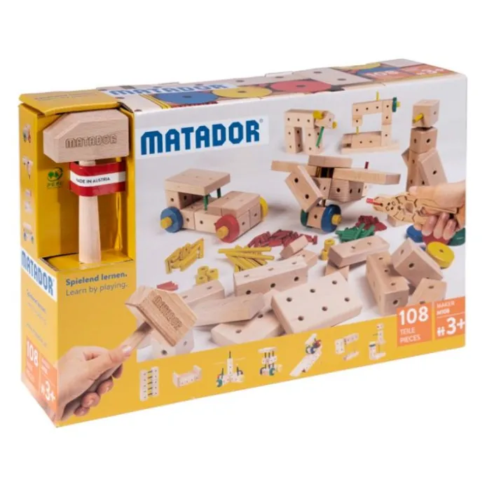 Set de construcción de madera Maker 108 piezas - Matador