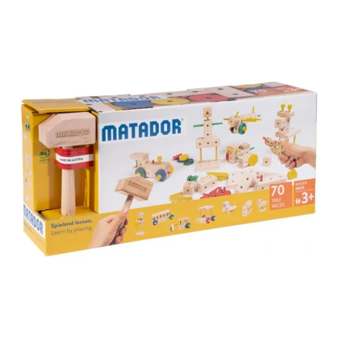 Set de construcción de madera Maker 70 piezas - Matador