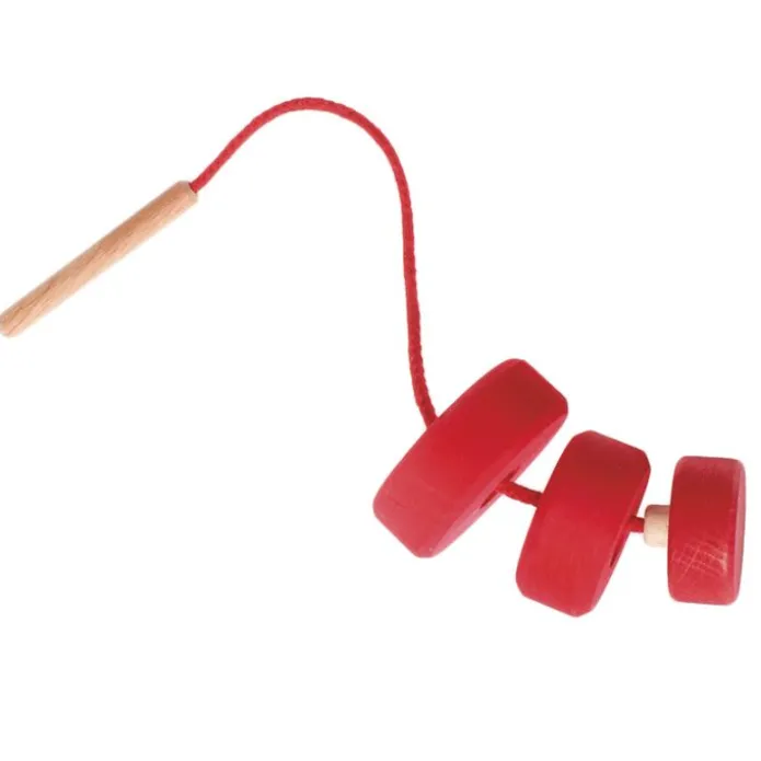 Set de 18 círculos de madera de colores para coser - Grimm's