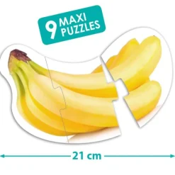 Set de 9 maxi puzles siluetas: Alimentos sanos - Akros