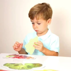 Set de 9 maxi puzles siluetas: Alimentos sanos - Akros