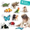 Set de 9 maxi puzles siluetas: Animales - Akros