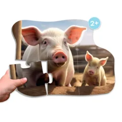 Set de 10 maxi puzles siluetas Animales y sus crías - Akros